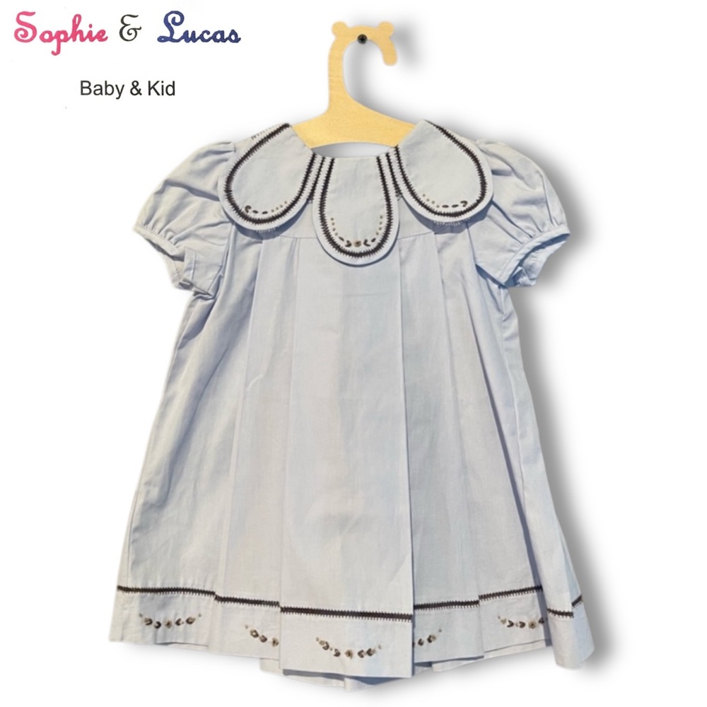 Sophie and Lucas Petal Collar Dress with Floral Embroidered Details
